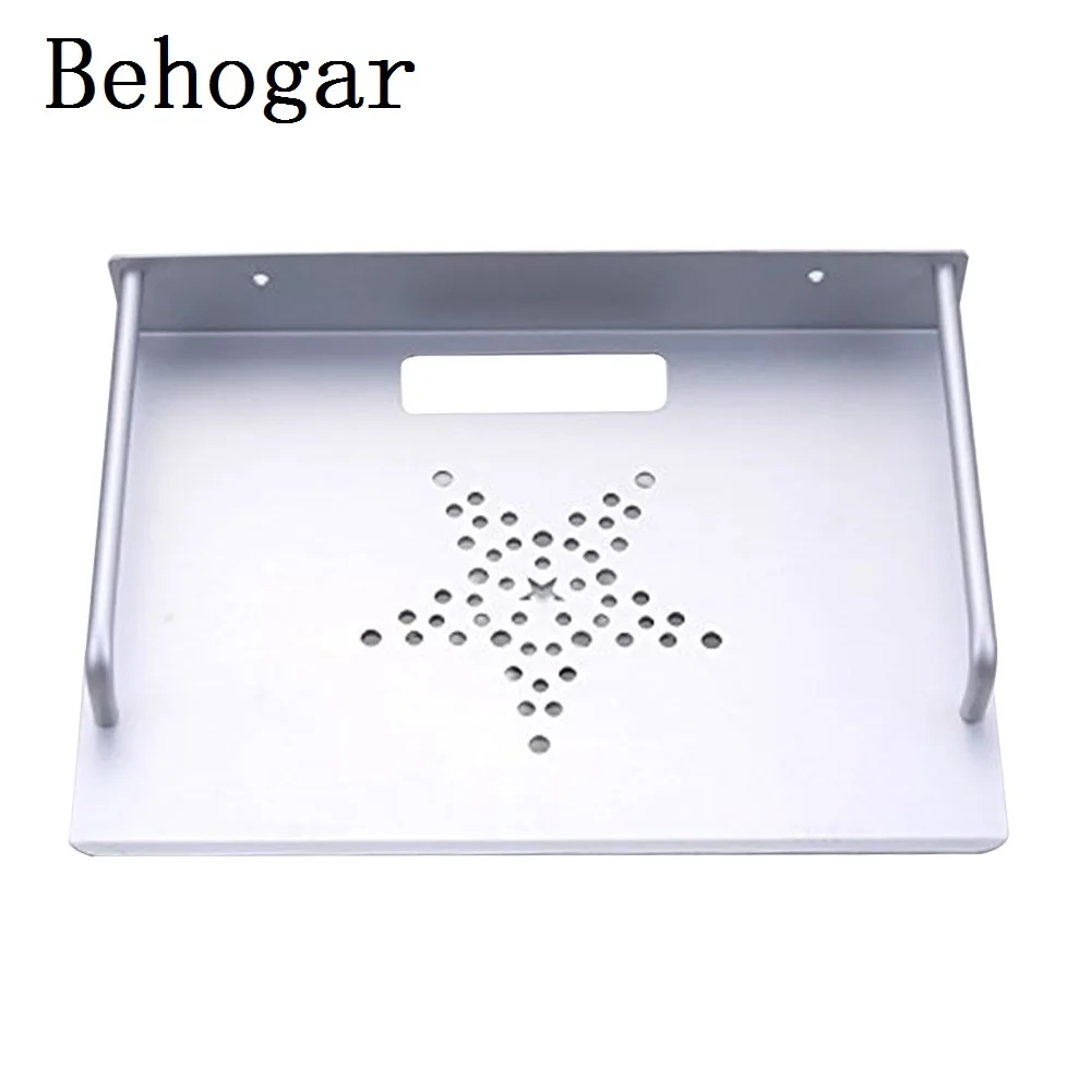 

Behogar TV Box Router Set-top Boxes PC DVD Player Single-layer Space Aluminum Wall Mount Storage Shelf Bracket Holder Stand Rack