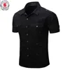 2022 New Arrive Mens Cargo Shirt Men Casual Shirt Solid Short Sleeve Shirts Multi Pocket Work Shirt Plus Size 100% Cotton