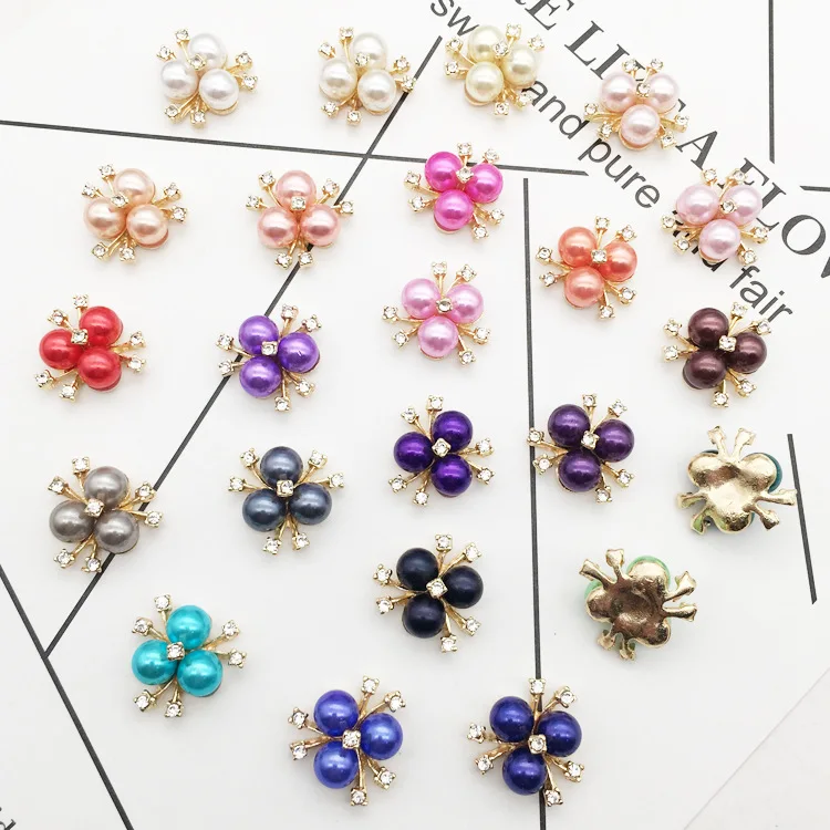 

Colorful Pearl Rhinestone Flower Metal Findings For Jewelry Making Supplies Diy Jewelry Materials Hand Made Accessories