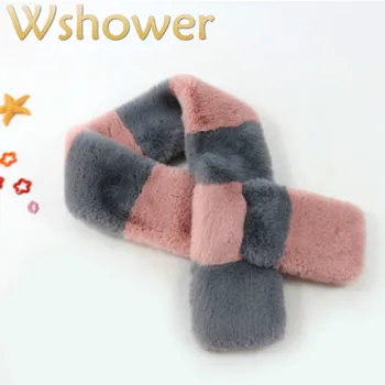 

faux rabbit fur women scarf patchwork soft female warm winter neck scarves artificial fur spring autumn shawl drop shipping