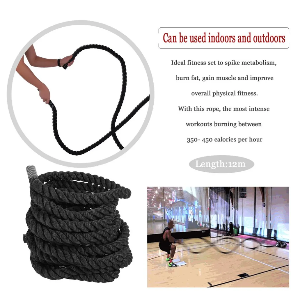 

Elastic Poly Physical Training battle grappling Rope 12M Fencing Resistant Belt Wrestle Leg Arm Physical Power Strength Rope