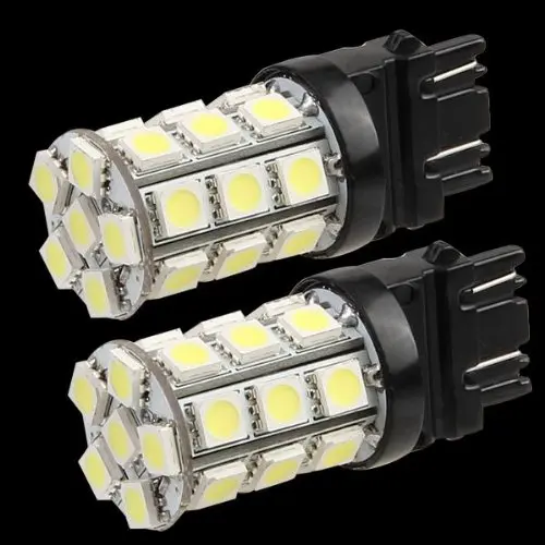 

2 T20 3157 Pure White 5050 SMD 27 LED Tail Backup Turn Signal Light Bulb