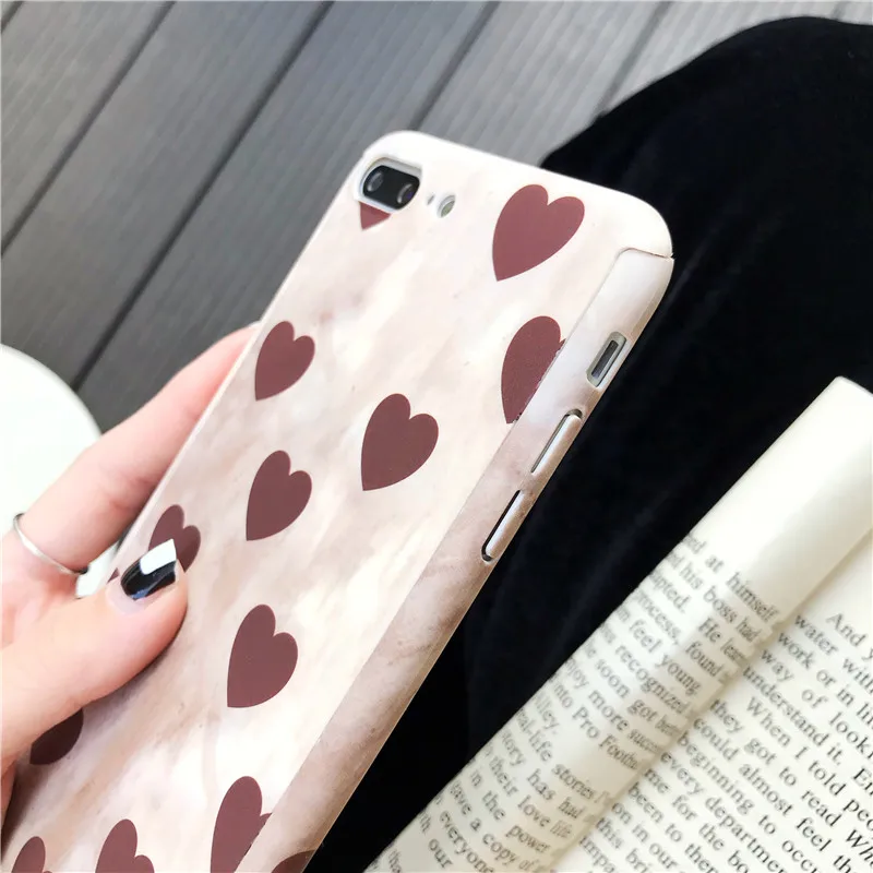 Ретро полный корпус PC чехол для телефона для iPhone 11 Pro Max X XR XS Max Love Heart твердый 360 чехол для iPhone 5 5S SE 6 6S 7 8 Plus Coque