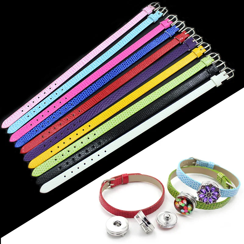 100PCS 8MM PU Leather Snake Wristband&Bracelets for DIY 8mm Slide Letters/Charms
