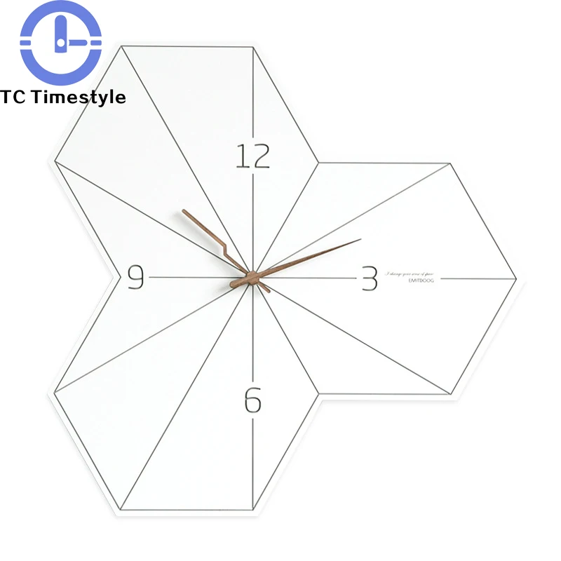 

Wall Clock Wooden Acrylic Modern Brief Geometric Country Style Living Room Watch Nordic Minimalist Silent Wall Clocks Home Decor