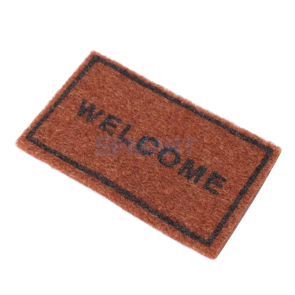 1:12 Miniature Dollhouse Mini Floor Rug Cover Carpet Bedroom Living Room Art Floor Furniture Decorarion Acc Brown