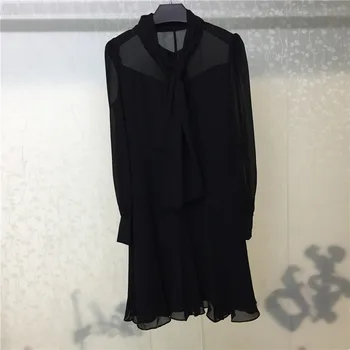 

Vintage 100% Silk Dress Women New Cute Spring Floral Fashion Dresses Casual Knee-Length Dress Women