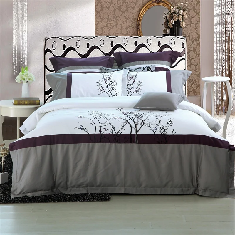 2018 New purple tree bedding sets egyptian cotton set ...