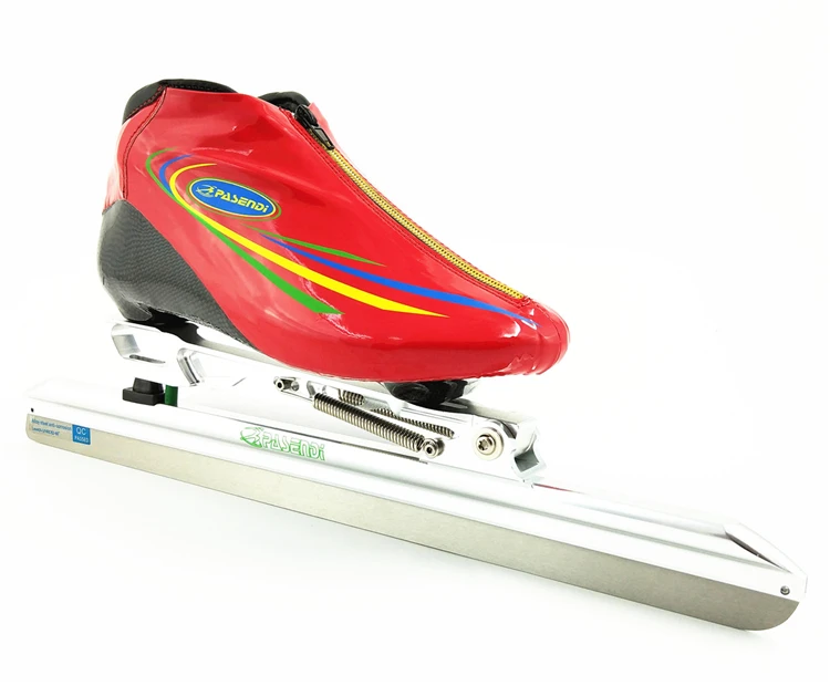 Pasendi حافل الجليد تزلج بطل الجليد التزلج أحذية أسود أحمر الجليد ل هوكي shooes الجليد أحذية 380 410 430 التصفيق الجليد شفرة