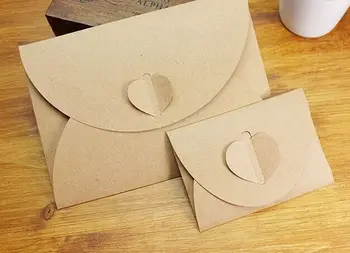 

7.1*10.5CM (100pcs/lot) Heart Shape Pearlized Kraft Paper Envelopes Party Gift Paper Bag or Wedding Invitation Card Crafts