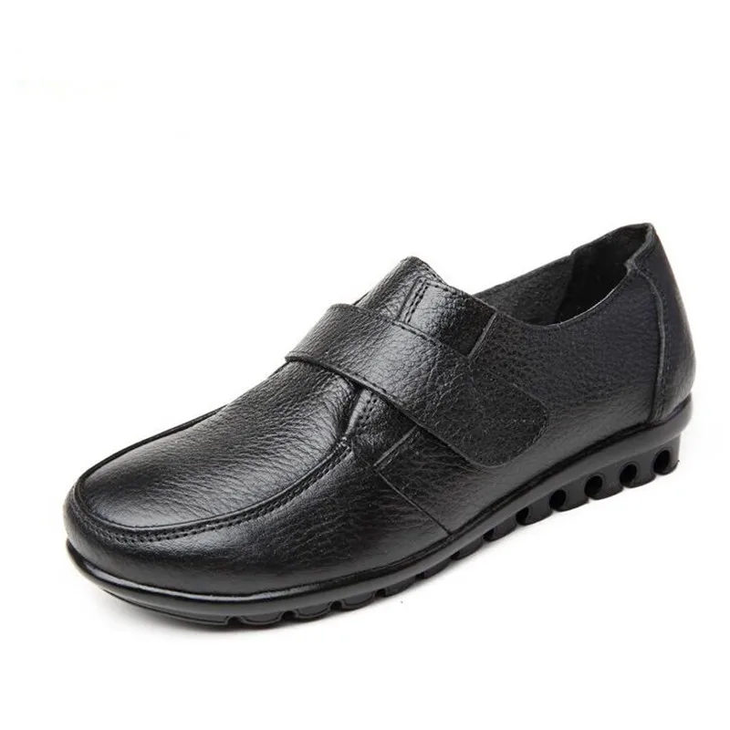 

Plus size fashion spring women flat shoes casual soft comfortable cow leather shoes woman flats plus velvet winter snow shoes