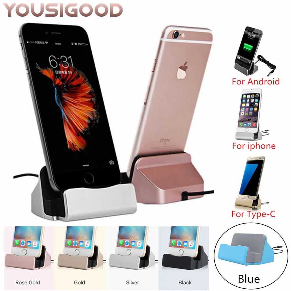 Desktop Charging Base Dock Station For iPhone X 8 7 6 USB Cable Sync Cradle Charger Base For