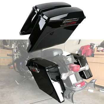 

For Touring Road King Electra Street Glide FLH FLT Motorcycle Saddle Bag 93-13 5" Stretched Extended Hard Saddlebag Trunk