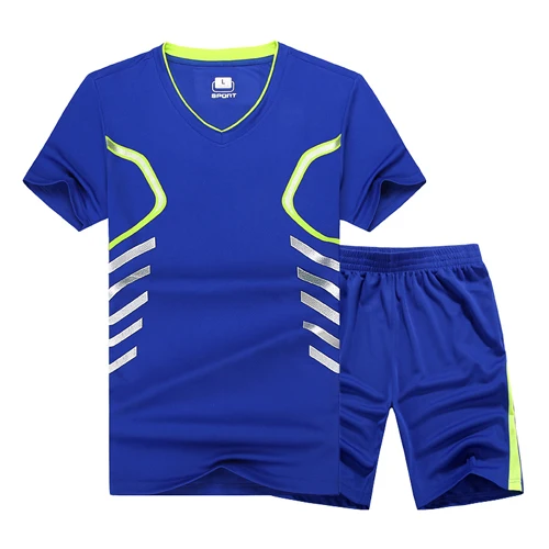 XIYOUNIAO плюс размер M~ 6XL 7XL 8XL 9XL Топы И Футболки повседневные мужские быстросохнущая Спортивная футболка спортивный костюм футболка мужские спортивные наборы - Цвет: blue