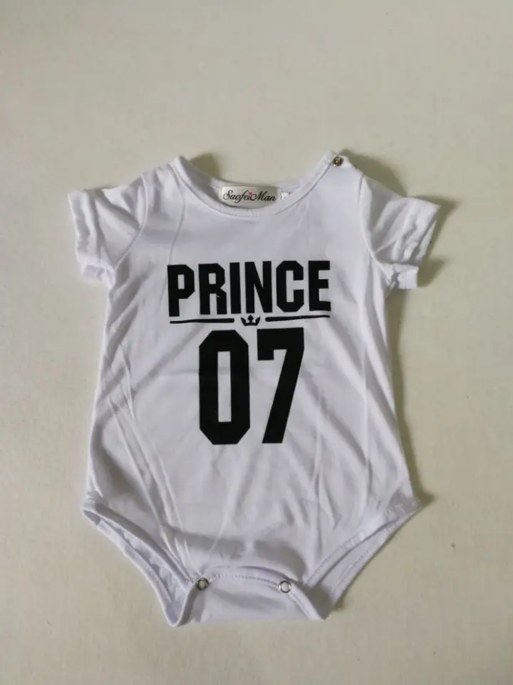 Family Look Short sleeved T-shirt Father Son Mother and Daughter Clothes 01 King Queen Prince Princess Family Matching Outfits - Цвет: Rompers Prince 07