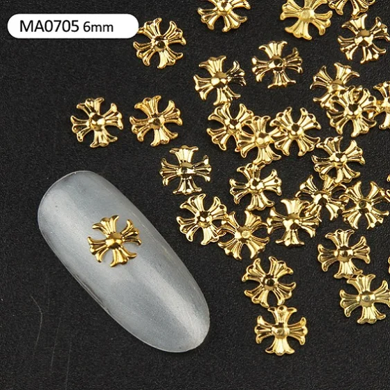 Elessical 100 шт./лот Медь элемент для нейл-арта цвета: золотистый, серебристый металл украшение для ногтей 3D DIY крошечный заклепки для ногтей Совет украшения MA0581-MA0719 - Цвет: MA0705