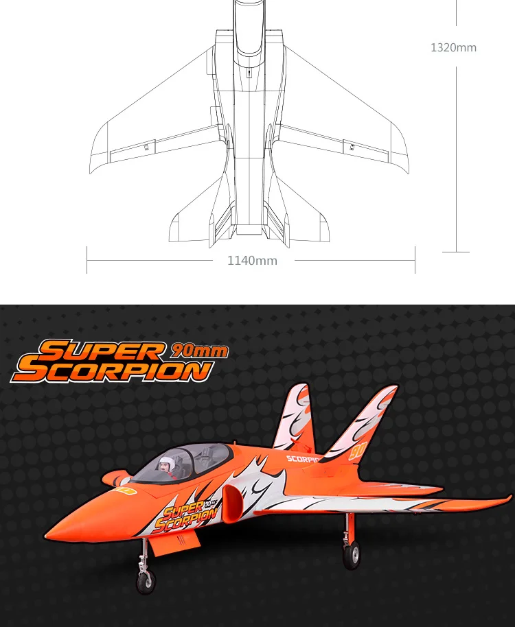 Радиоуправляемый самолет FMS 90 мм воздуховод вентилятор EDF Jet Super Scorpion оранжевый/красный высокоскоростной большой масштаб модель Хобби Самолет авиация Avion PNP