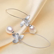 Eternal wedding Women Gift word 925 Sterling silver real beautiful freshwater pearl pearl drop font b