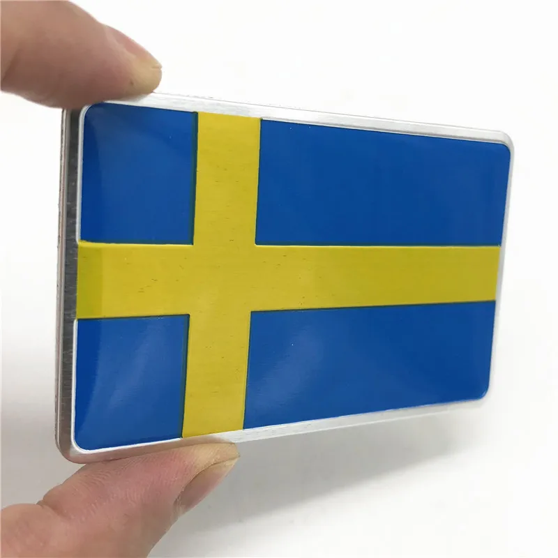 Sweden Flag Metal License Plate Tag For Cars Sverige Scandinavian Cross Car Truck License Plate Frames Car Truck Decals Emblems License Frames