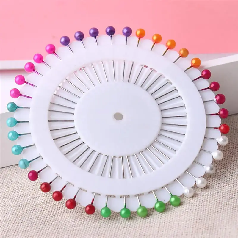 80pcs/1set Sewing Pins Colorful Round Pearl Straight Head Pins ...