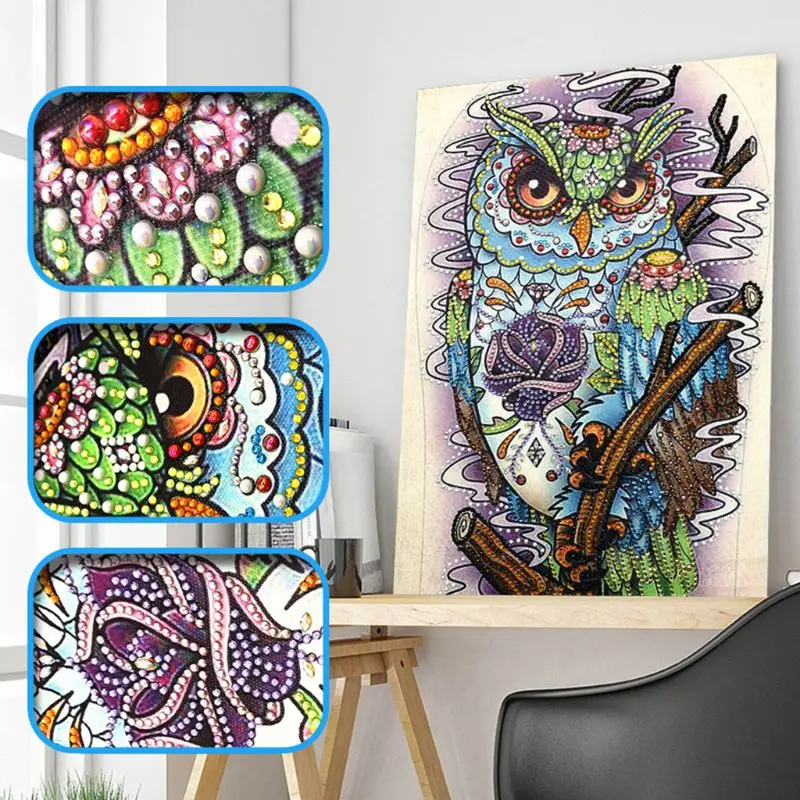 

Owl 5D Special Shaped Diamond Painting Embroidery Needlework Rhinestone Crystal Cross Craft Stitch Kit DIY