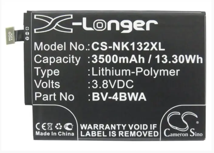 Batteria Cameron Sino 3500Mah Per Microsoft Lumia 1320 Bv-4Bwa Per Nokia Lumia 1320 Bv-4Bwa Cellulare, Batteria Smartphone