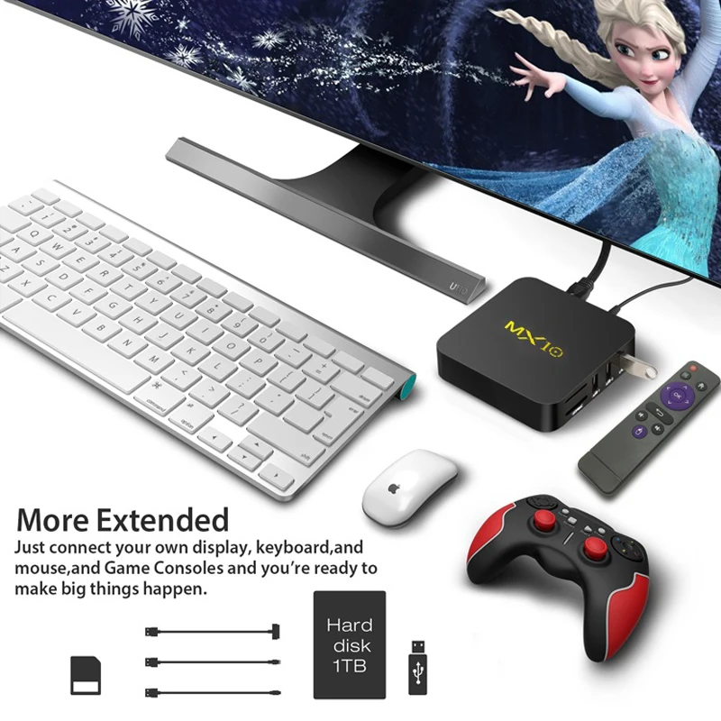 MX10 Android 9.0 Smart TV BOX 4GB DDR4 Ram 32GB 64GB Rockchip RK3328 Quad Core Support 4K WIFI Streaming Media Player pk H96 max