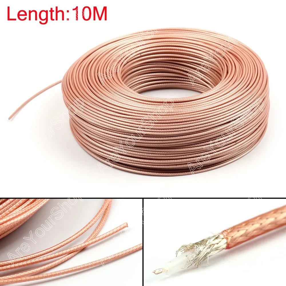 

Areyourshop Sale 1000CM RG179 RF Coaxial Cable Connector 75ohm M17/94 RG-179 Coax Pigtail 32ft Plug