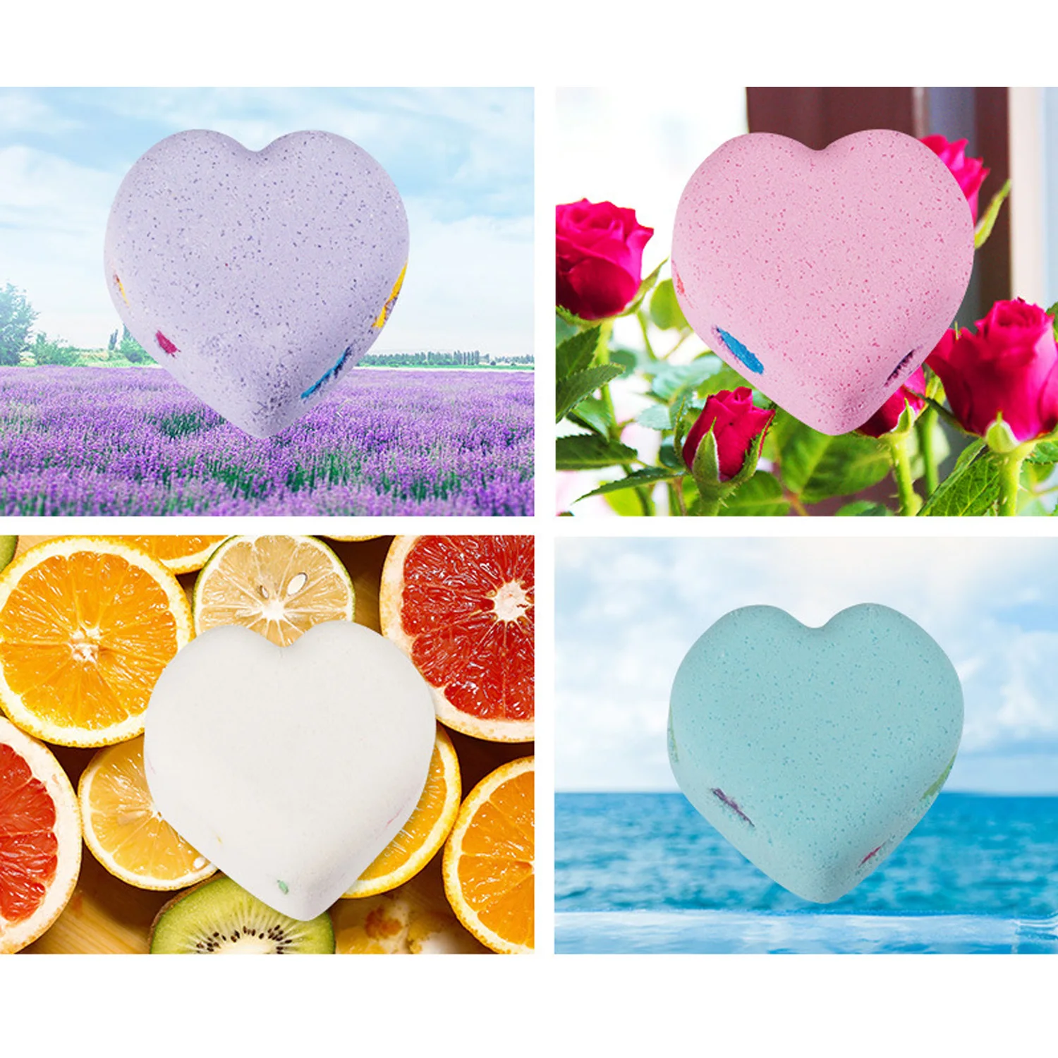 

4 Pcs Natural Bath Bomb Balls Oil Control Organic Body Bath Salt Rose/ocean/Lavender/Lemon Essential Oil Bubble Bath Bombs Balls