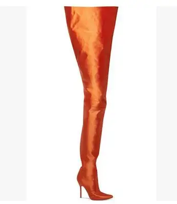 New Fashion All kinds of Colour PU Over-the-Knee Shoes Pointed Toe Super High Women's Shoes Thins Heels big size Women's Boot Women's Shoes