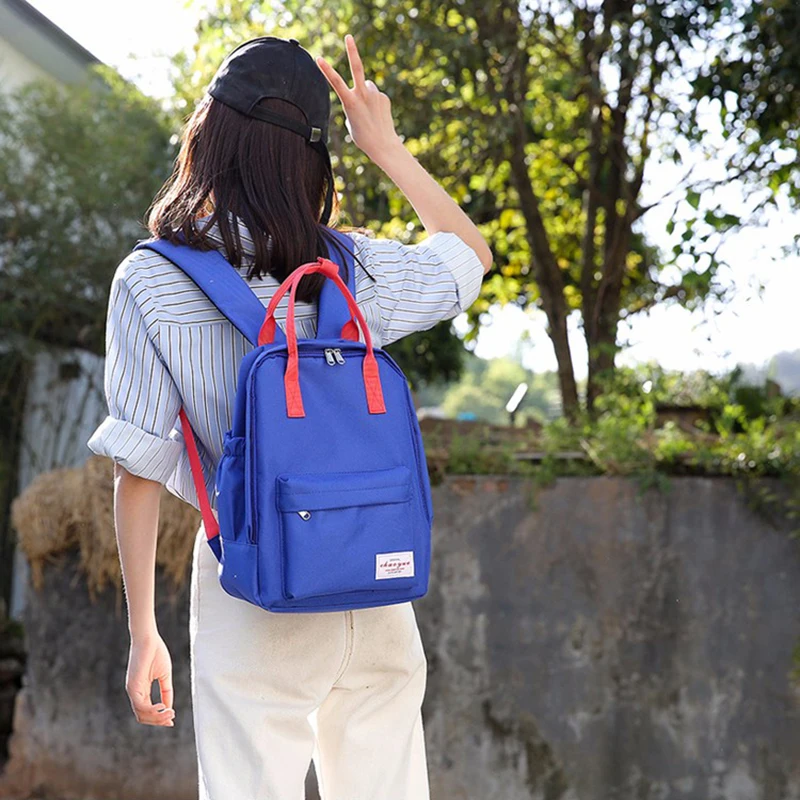 Verano de 2019 Mochila de Color Impacto de hombro bolsa de mujeres, cuero de ocio chica estudiante Mochila mujeres Mochila paquete