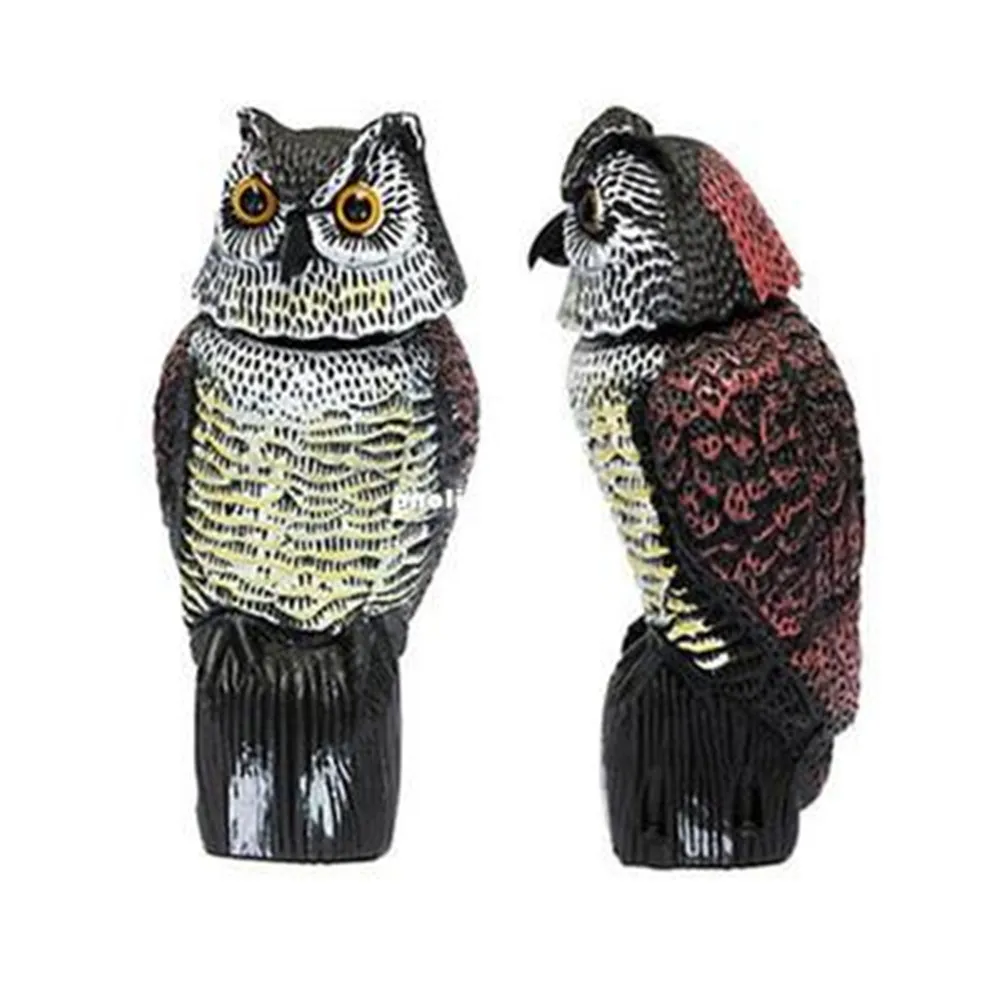 

Multifunction Realistic Birds Control Scarecrow Garden Scarer Rotating Head Owl Protection Repellent Bird Pest Yard Decor Decoy