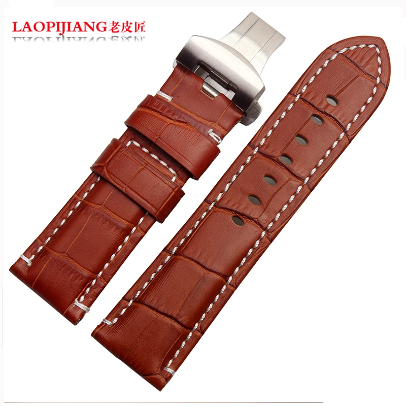 laopijiang leather strap male adapter PAM111 441 butterfly buckle watch chain
