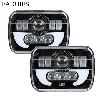 

5x7" LED Square Headlight W/ DRL Replace H6054 H5054 H6054LL 69822 6052 For Jeep Wrangler YJ Cherokee XJ Trucks 4X4 Offroad