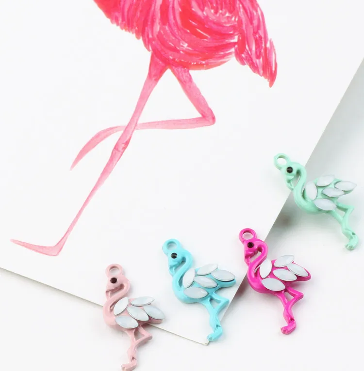 30 Pcs Lot Meniru Berlian Imitasi Dekorasi Warna Flamingo Hewan