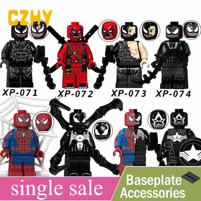 

Single Sale Venom Movie Series Deadpool Spiderman Ironman Super Heroes Action Building Blocks Figure KT1010