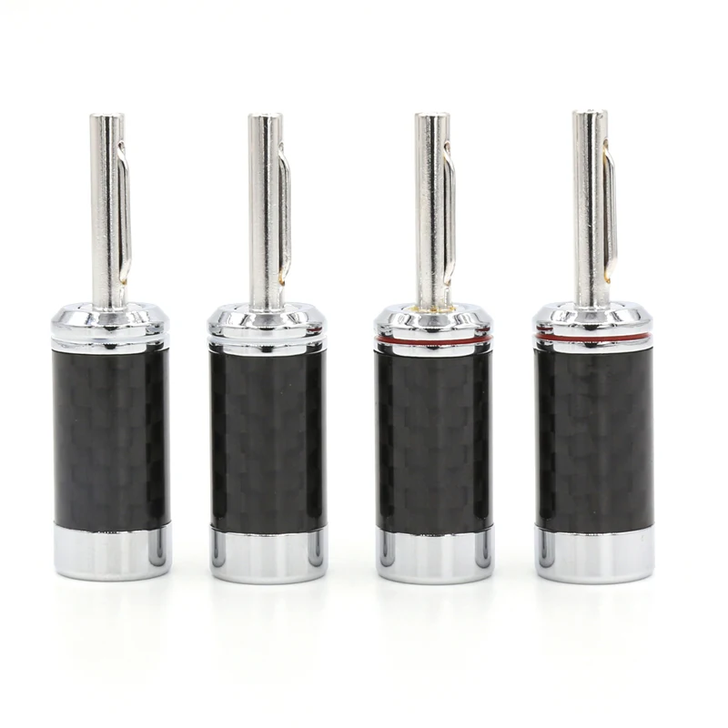 

8pcs Carbon fiber Rhodium plated speaker cable plug hifi audio banana plug