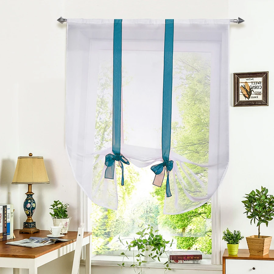 

1pcs European IBANO Roman Curtain Home Wave Blinds Stitching Colors Room Balcony Tieblinds Curtains Multi-size Colorful