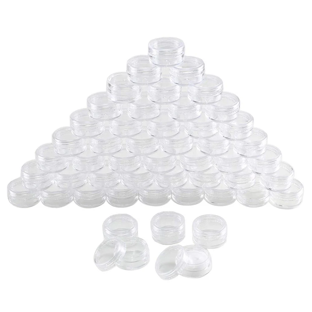 Skup 100 sztuk 5ml przezroczysty z tworzywa sztucznego słoiki pojemniki kosmetyczne pojemnik na próbki mini butelka gorąca Mdf