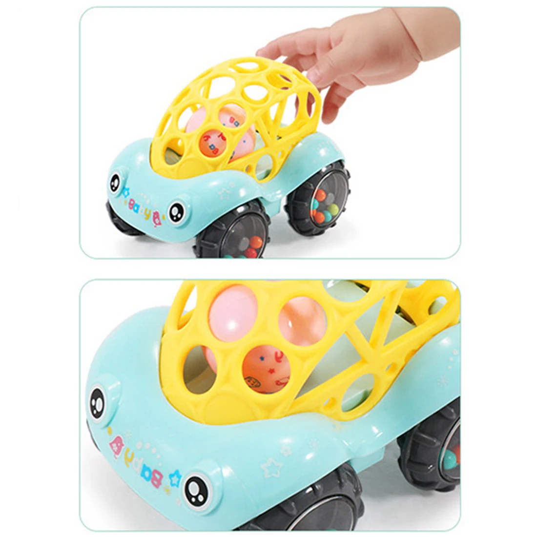 Baby plastic non toxic animal handcuffs when rattle car rattle toy