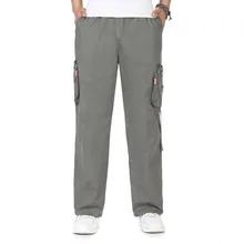 Мужские повседневные брюки карго, черный, серый, желтый, армейский зеленый комбинезон для мужчин s мульти мешковатые карманы tusers для мужчин плюс размер Pantalones 2XL 3X