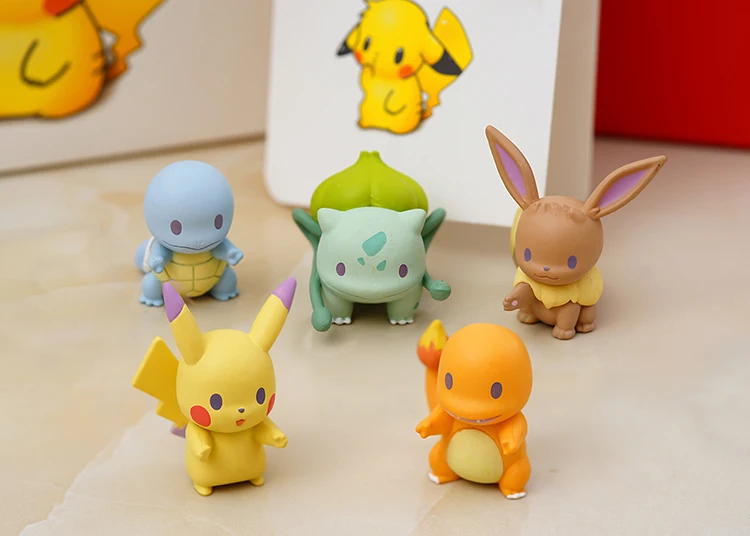 Takara Tomy Покемон 4 стиля ПВХ Аниме фигурки Пикачу Сквиртл Bulbasaur Cubone Мини мультфильм Модель Коллекция подарок