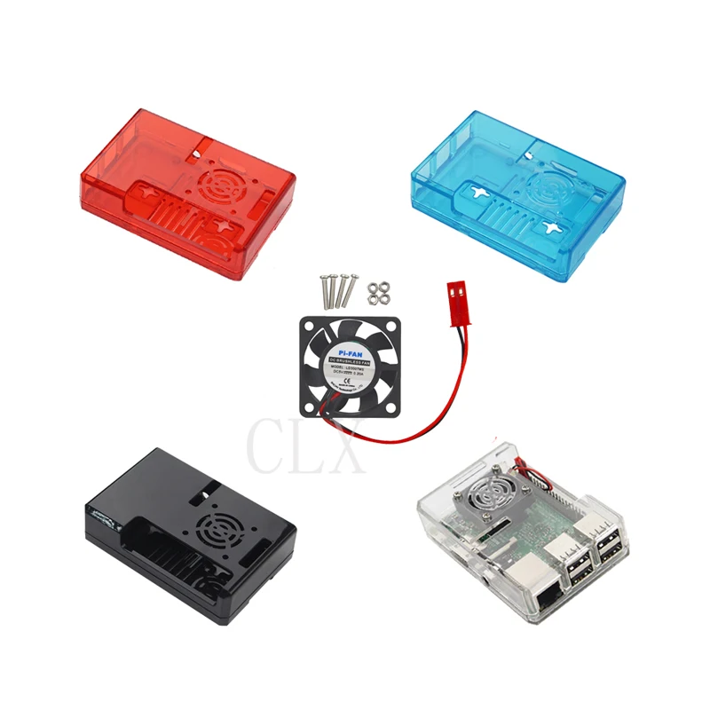 Raspberry Pi 3 ABS Case Transparent / Red / Blue Clear Box Cover Shell + CPU Cooling Fan compatible for Raspberry Pi 3 Model B+ Raspberry Pi 3 ABS Case Transparent / Red / Blue Clear Box Cover Shell + CPU Cooling Fan compatible for Raspberry Pi 3 Model B+
