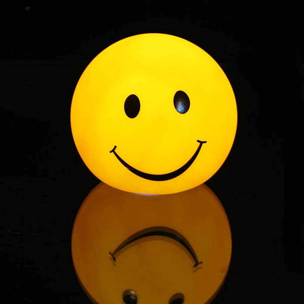 

1 Pcs Night Light changable Color Round Smile Face LED Night Light Lamp Great Gift for Kids