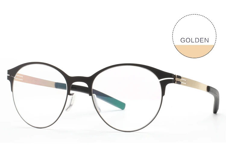 WEARKAPER новые женские очки круглые очки Сверхлегкая рама тонкие мужские корректирующие очки при близорукости рамка - Цвет оправы: Золотой
