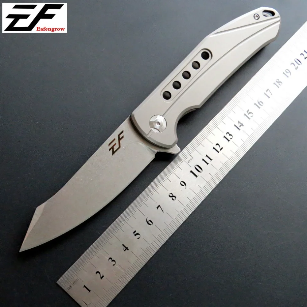 

Eafengrow EF229 Pocket Folding Knife D2 Steel Blade Titanium Handle EDC Camping Tools Outdoor Knives