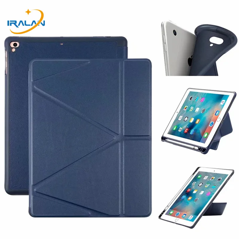 

Case For iPad 9.7 2018 2017 with Pencil Holder Silicone Soft Stand Back Cover For iPad Air 1 2 / Pro 9.7 inch PU Leather Shell