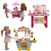 Doll Accessories Ice Cream Car Super Market Car Food Car for 14.5inch Doll Wellie wishers Dolls toys for children