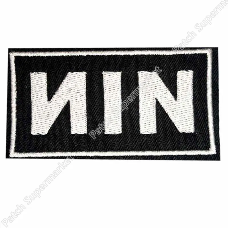 Nine Inch Nails NIN логотип Music Band железа на/пришить патч футболка ПЕРЕДАЧА МОТИВ Аппликация в стиле панк-рок знак одежда
