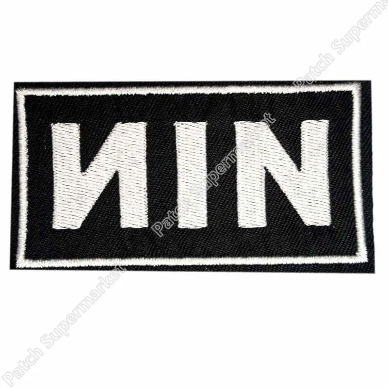 

NINE INCH NAILS NIN Logo Music Band Iron On/Sew On Patch Tshirt TRANSFER MOTIF APPLIQUE Rock Punk Badge clothing